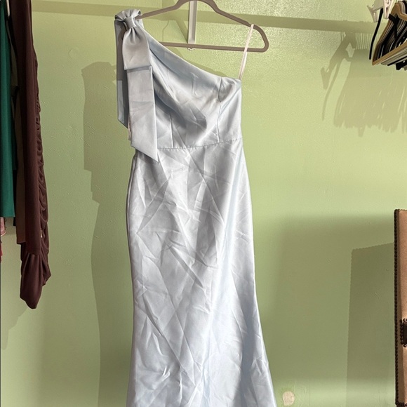 ALFRED SUNG Light Blue One-Shoulder Dress - Picture 2 of 8